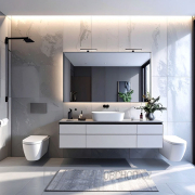 Solight LED koupelnové osvětlení nad zrcadlo 3v1, 7W, 455lm, 4000K, IP44, 40cm, černá Náhled