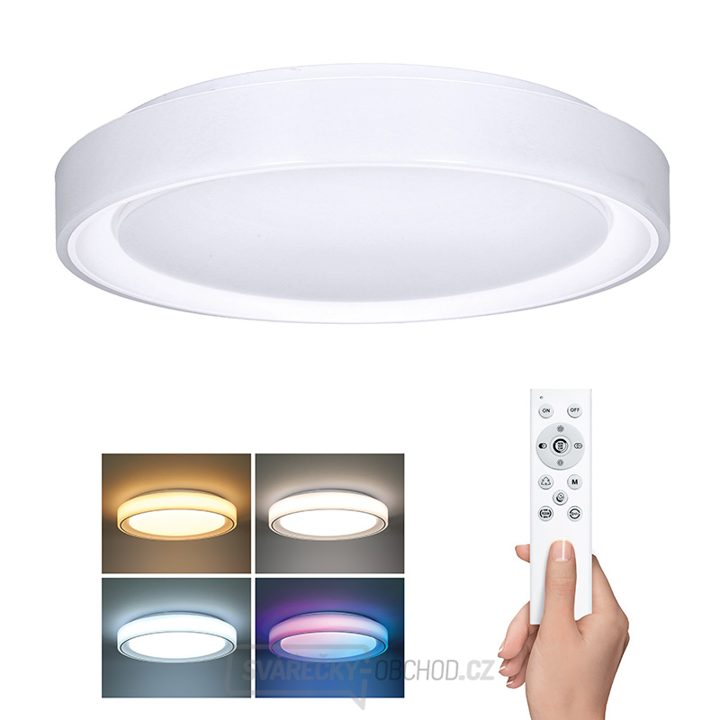 Solight LED osvětlení s dálkovým ovladačem Floco, 30W + 6W RGB, 2100lm, 40cm, změna chromatičnosti, stmívatelné
