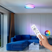 Solight LED osvětlení s dálkovým ovladačem Floco, 30W + 6W RGB, 2100lm, 40cm, změna chromatičnosti, stmívatelné Náhled