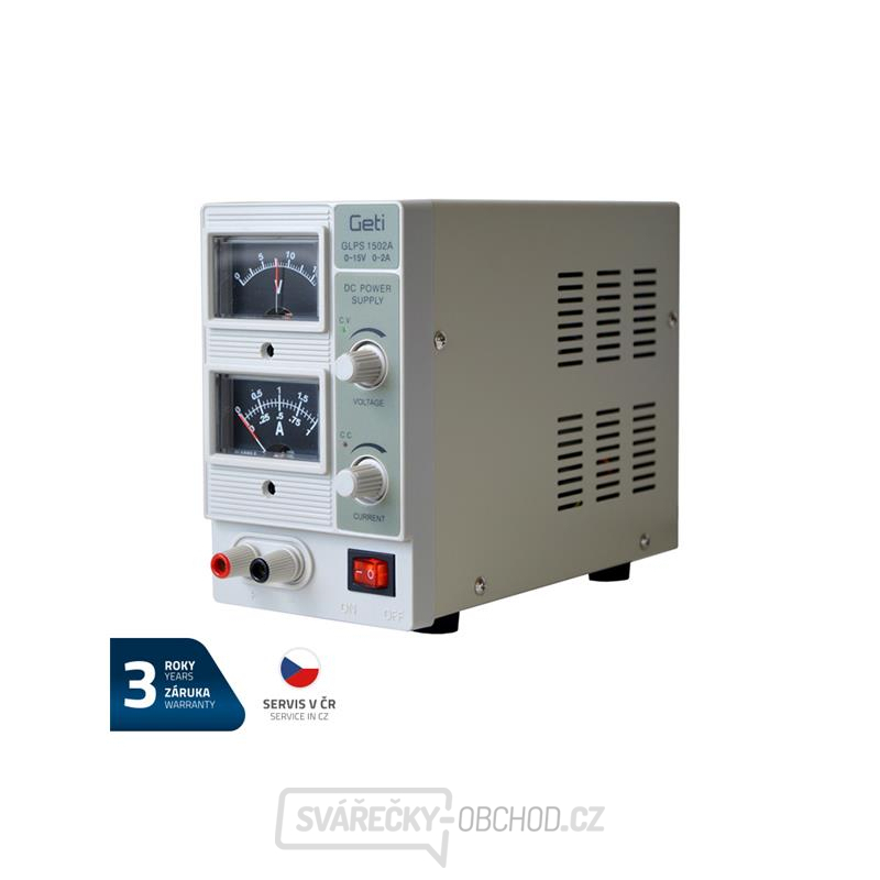 Zdroj laboratorní GETI GLPS 1502A  0-15V/ 0-2A gallery main image