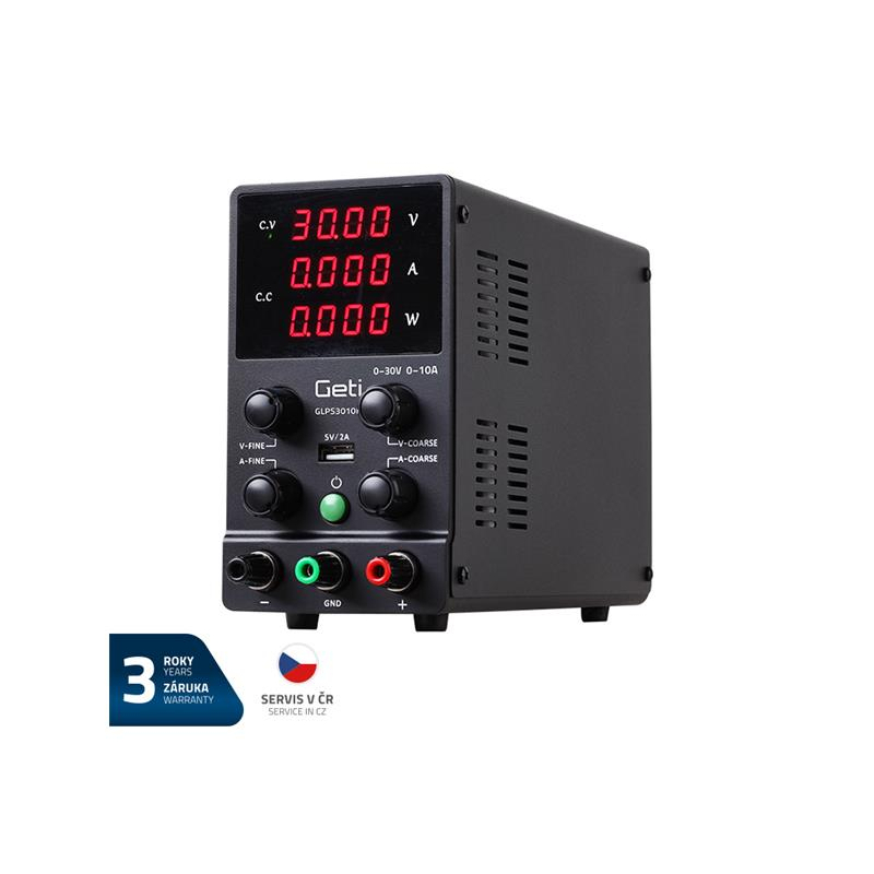 Levně Zdroj laboratorní GETI GLPS3010H 0-30V/ 0-10A 04220276