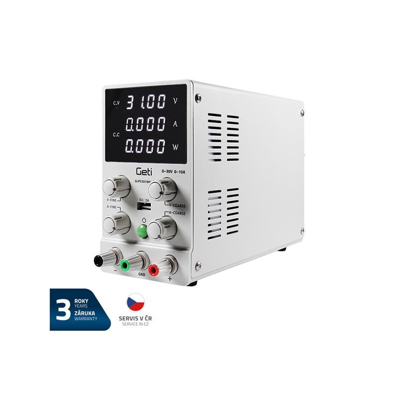 Levně Zdroj laboratorní GETI GLPS3010HW 0-30V/ 0-10A 04220307