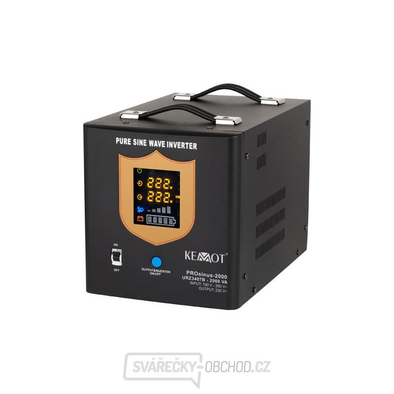Zdroj záložní KEMOT PROsinus-2000 12V 230V 2000VA 1200W Black Zdroj záložní KEMOT PROsinus-2000 12V 230V 2000VA 1200W Black gallery main image