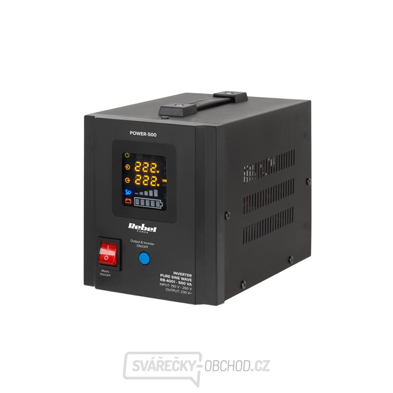 Zdroj záložní REBEL POWER-500 12V 230V 500VA 300W Black gallery main image