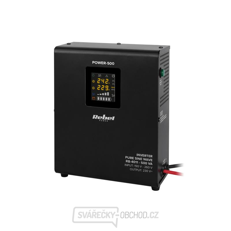 Zdroj záložní REBEL POWER-500 12V 230V 500VA 300W Black nástěnný gallery main image
