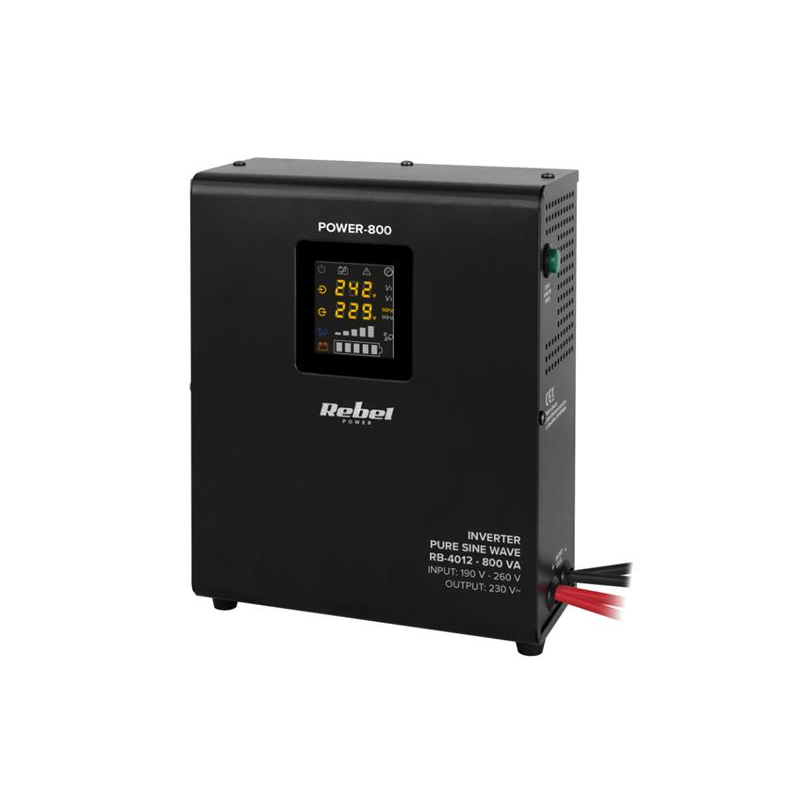Zdroj záložní REBEL POWER-800 12V 230V 800VA 500W Black nástěnný 08840361