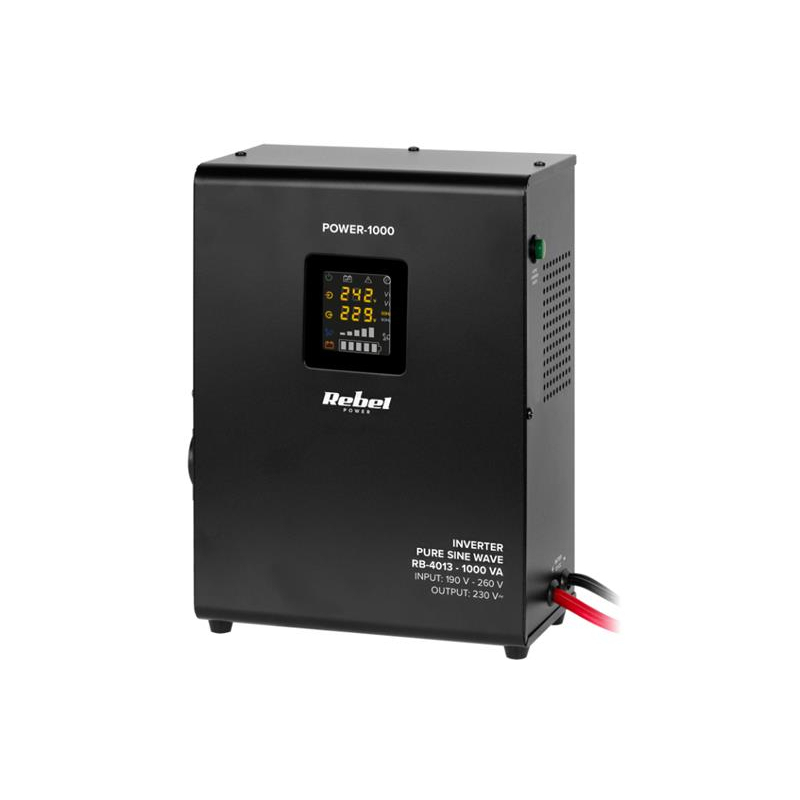 Zdroj záložní REBEL POWER-1000 12V 230V 1000VA 700W Black nástěnný