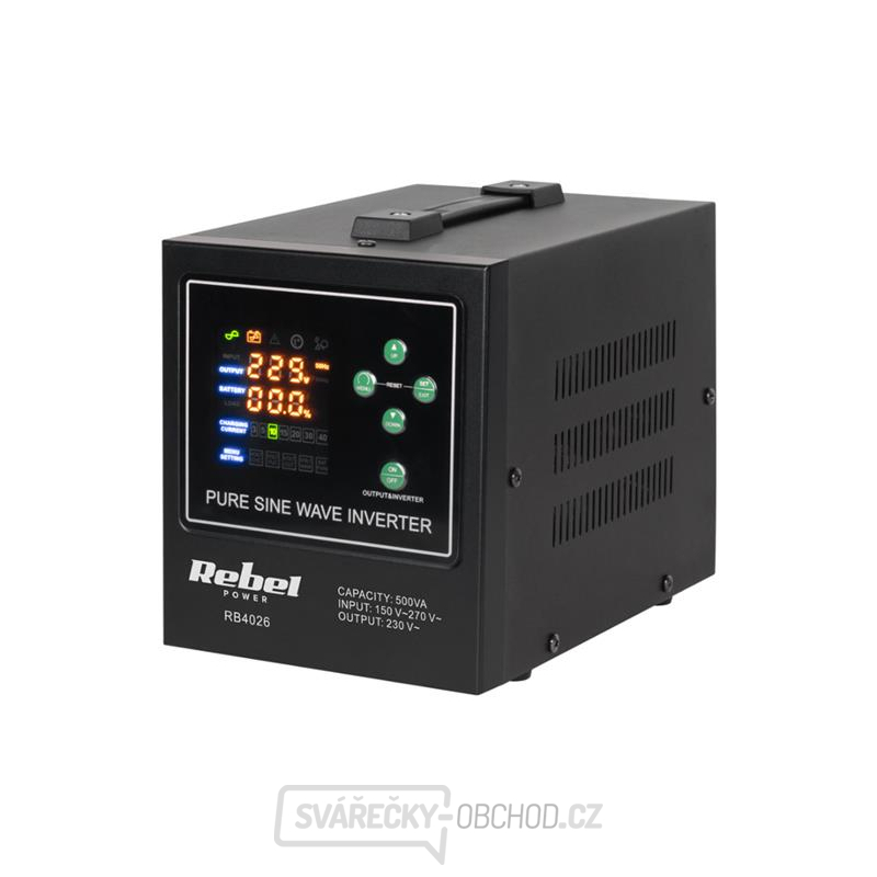 Zdroj záložní REBEL POWER-500-LFP4 12V 230V 500VA 300W Black gallery main image