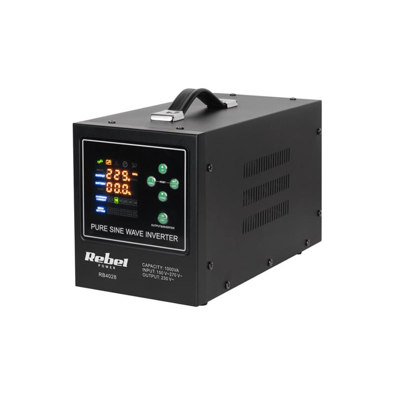 Zdroj záložní REBEL POWER-1000-LFP4 12V 230V 1000VA 700W Black 08840386