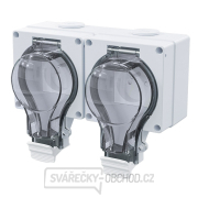 Solight dvojzásuvka IP66, vodotěsná a prachotěsná  Solight dvojzásuvka IP66, vodotěsná a prachotěsná  gallery main image