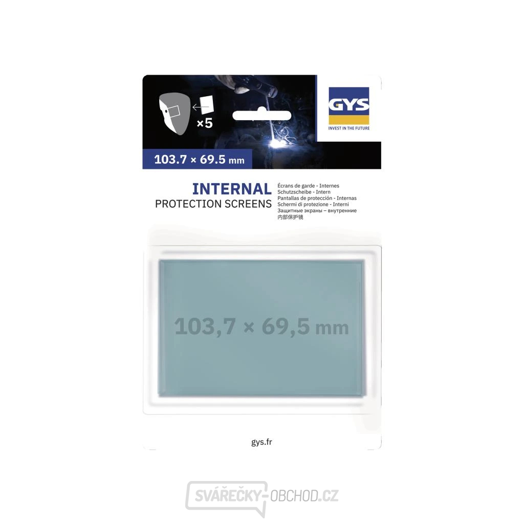 Ochranná vnitřní folie pro svářecí kukly 103.7x69.5x1mm (ZEUS, APOLLO, ERGOTECH) - 5ks