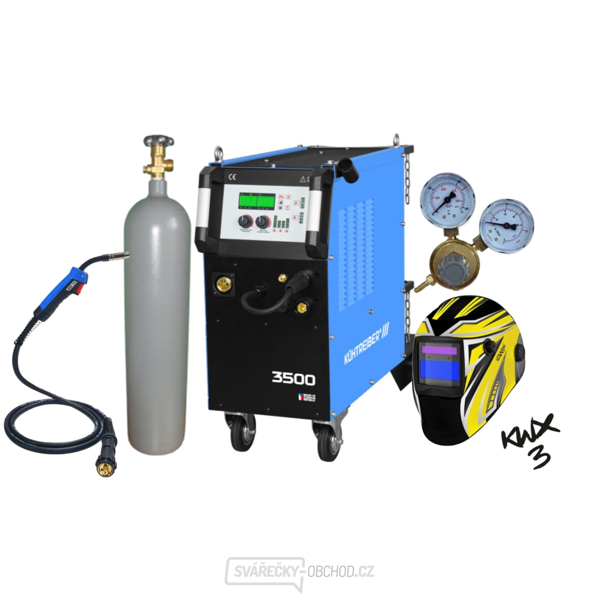 KITin 3500 Multi MIG Synergic V2 + Hořák + Ventil + Kukla + Láhev C02 plná