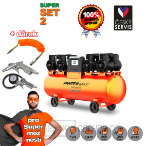 PANTERMAX Super tichý bezolejový kompresor AirFlow® 120 SILENT SET2 gallery main image