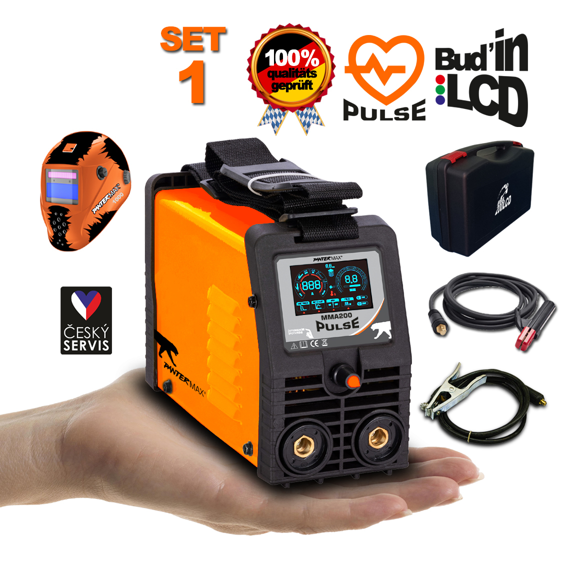 Levně PANTERMAX Pulzní svářecí invertor MMA200pulse SET1 (MMA/TIG) PMMMA200PULSE_S01