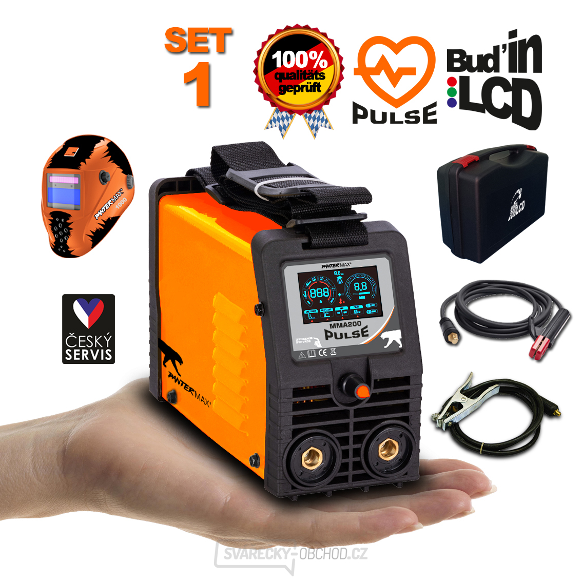 PANTERMAX Pulzní svářecí invertor MMA200pulse® SET1 (MMA/TIG) gallery main image