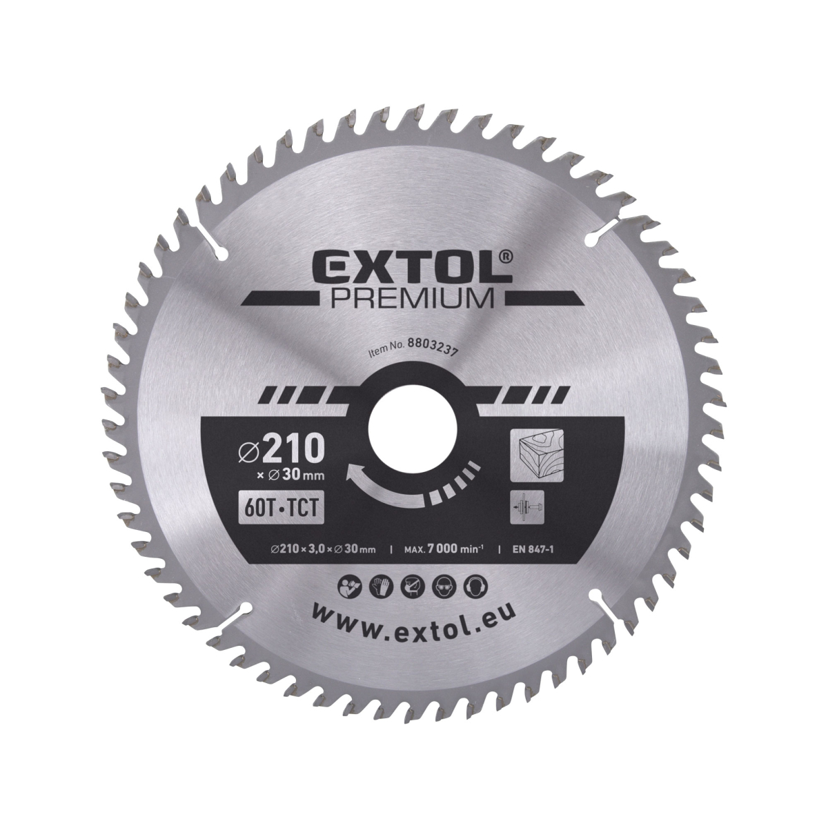 Levně EXTOL PREMIUM Kotouč pilový s SK plátky 210x2,2x30mm, 60T 8803237