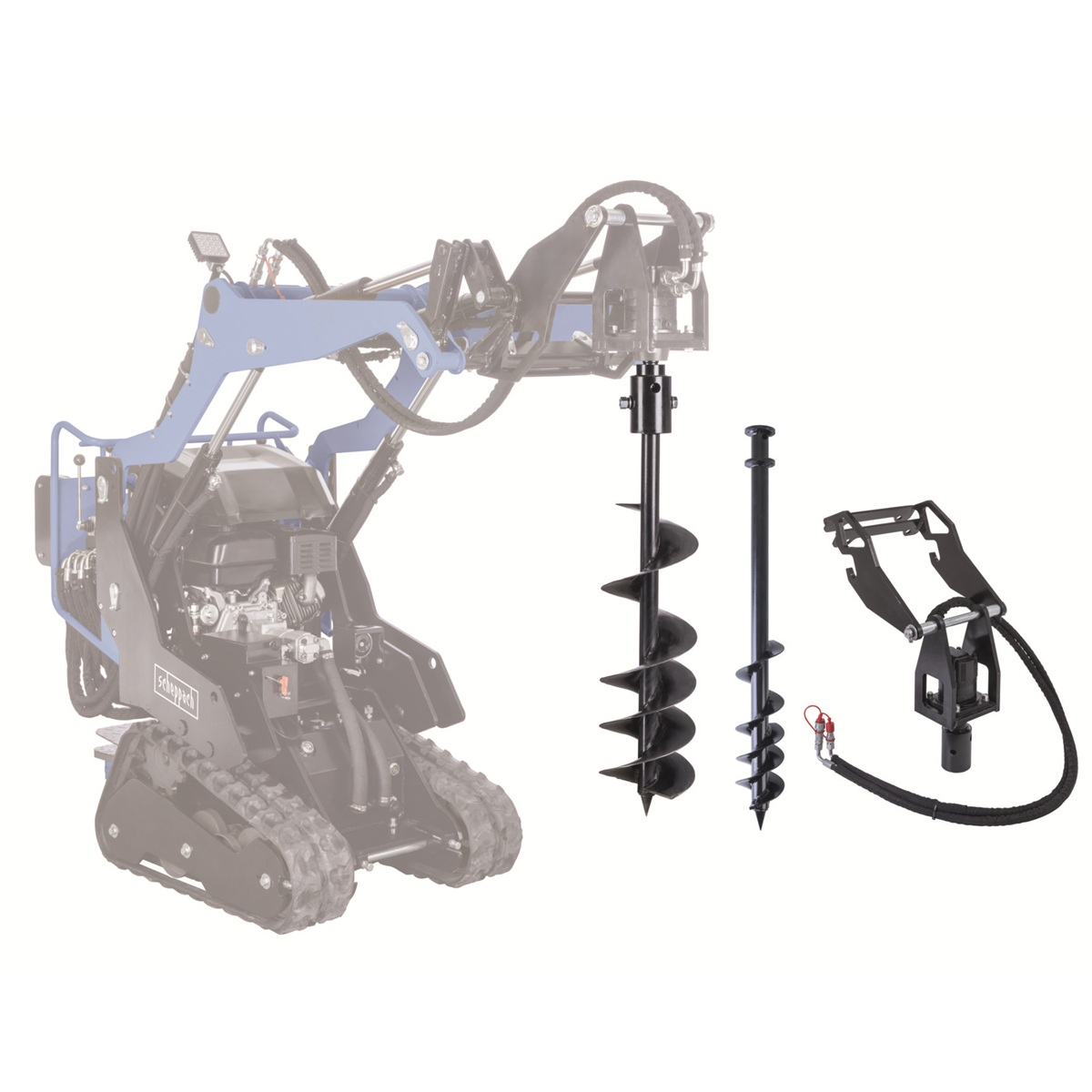 Scheppach SET pohonu pro zemní vrtáky + zemní vrtáky 100 a  200 mm pro MKL 730