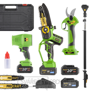 Sada aku ruční pilka PKA32Li a nůžky na větve ES28Libb, aku fukar PB18 + nástavec EP2.0 | GARDEN SET MAX gallery main image