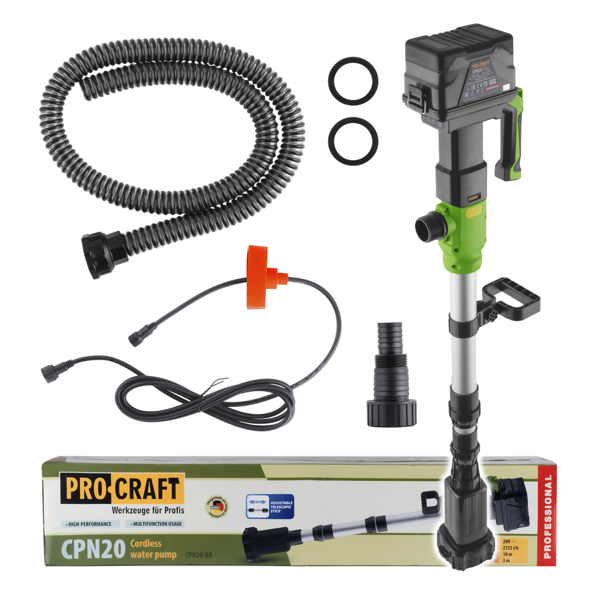 Aku ponorné čerpadlo do sudu Procraft CPN20bb (bez baterie a nabíječky) | CPN20bb CPN20bb