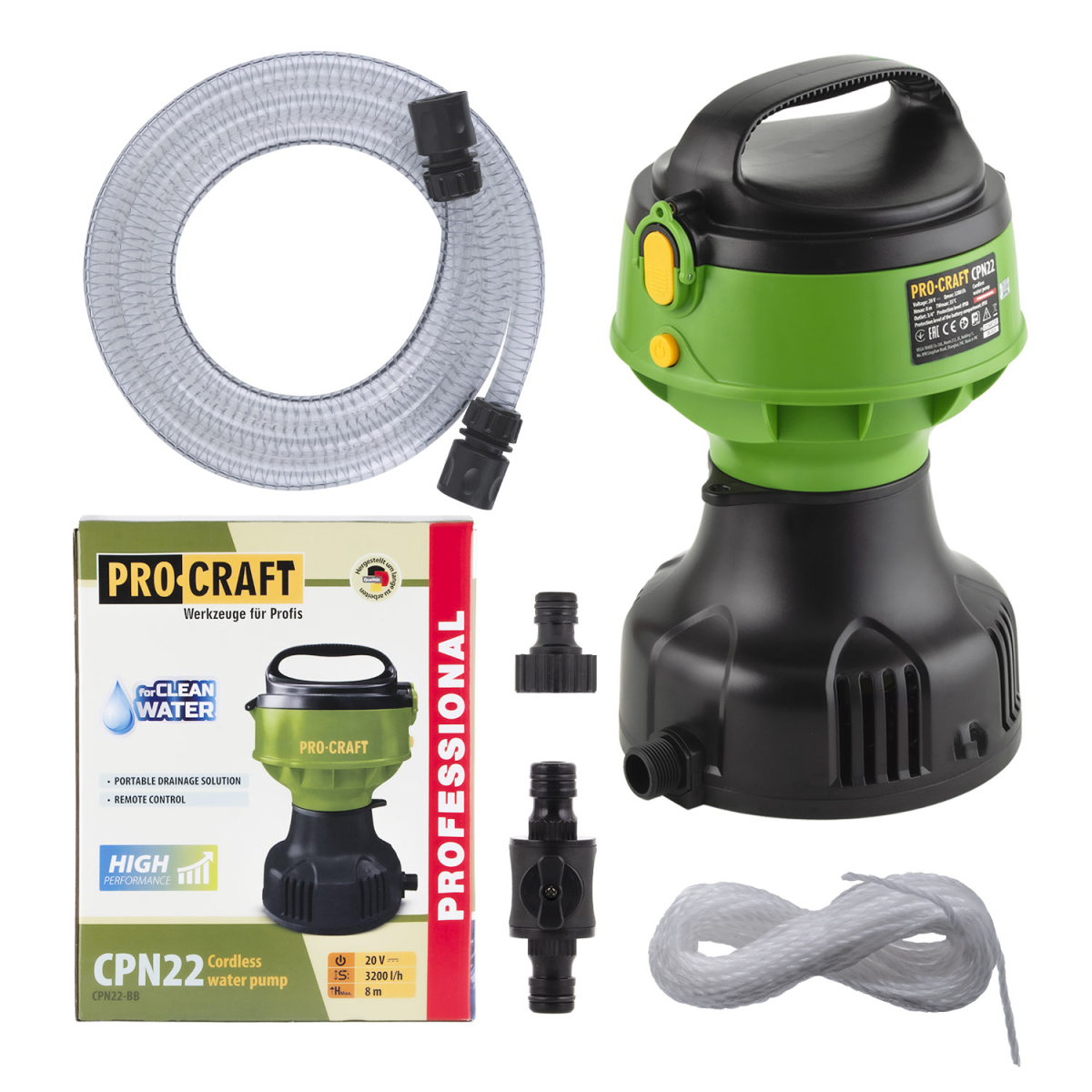 Levně Aku plovoucí čerpadlo Procraft CPN22bb (bez baterie a nabíječky) | CPN22bb CPN22bb