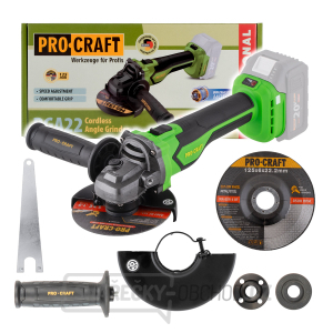 Aku úhlová bruska Procraft PGA22 (bez baterie a nabíječky) | PGA22-BB gallery main image