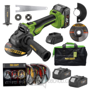 Sada aku úhlová bruska Procraft PGA22 a 3x diamantové kotouče DS3.125 + taška na nářadí + 2x baterie |... gallery main image