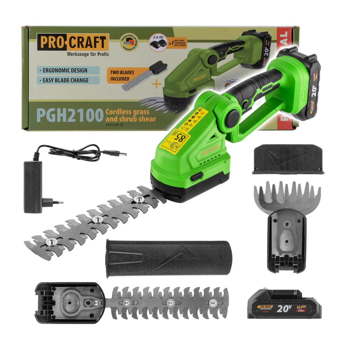 Levně Aku nůžky na trávu a keře Procraft PGH2100 | PGH2100 PGH2100