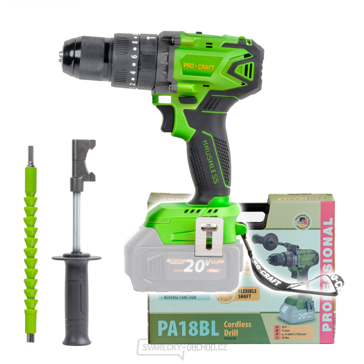 Aku vrtací šroubovák s příklepem Procraft PA18BLbb | PA18BL-BB