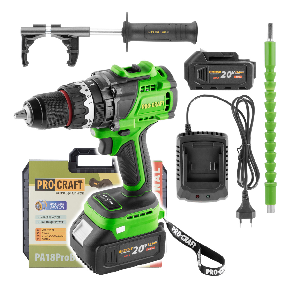 Levně Aku šroubovák Procraft PA18ProBL-1B-C | PA18ProBL-1B-C PA18ProBL-1B-C