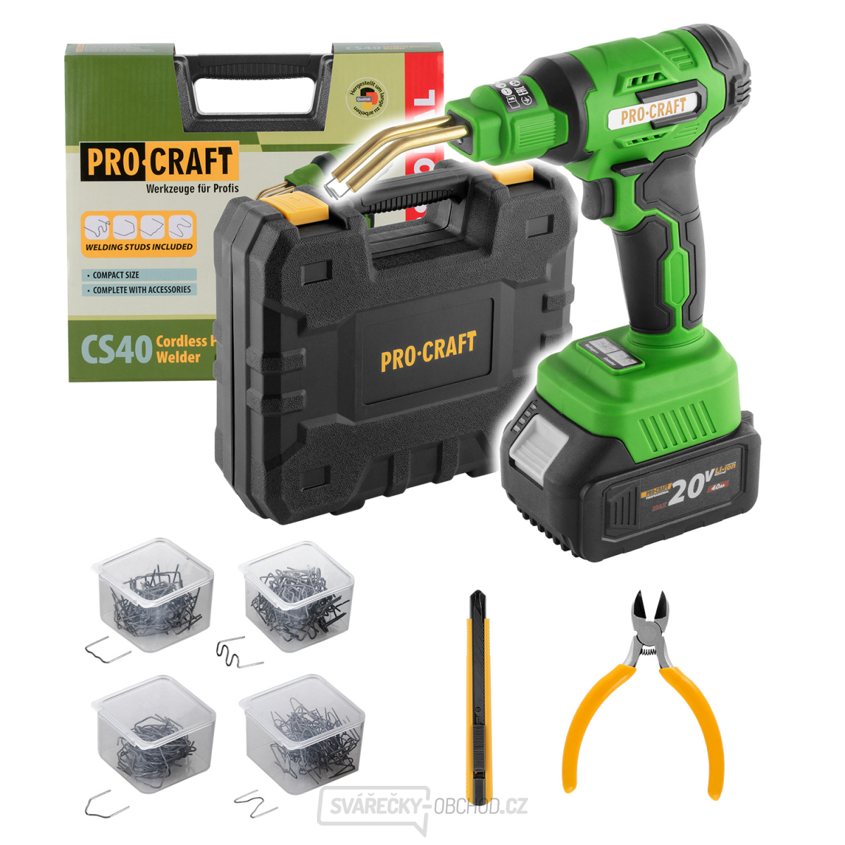 Aku pájecí pistole pro plasty Procraft CS40bb (bez baterie a nabíječky) | CS40-BB