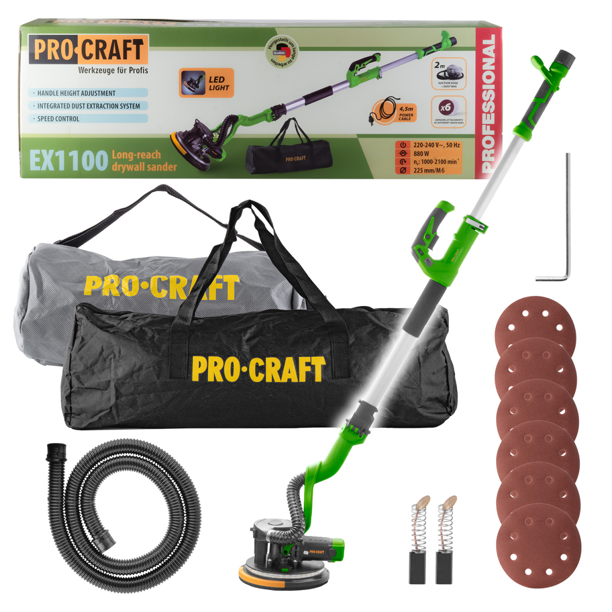 Levně Bruska na sádrokarton s vysavačem Procraft EX1100 | EX1100 EX1100