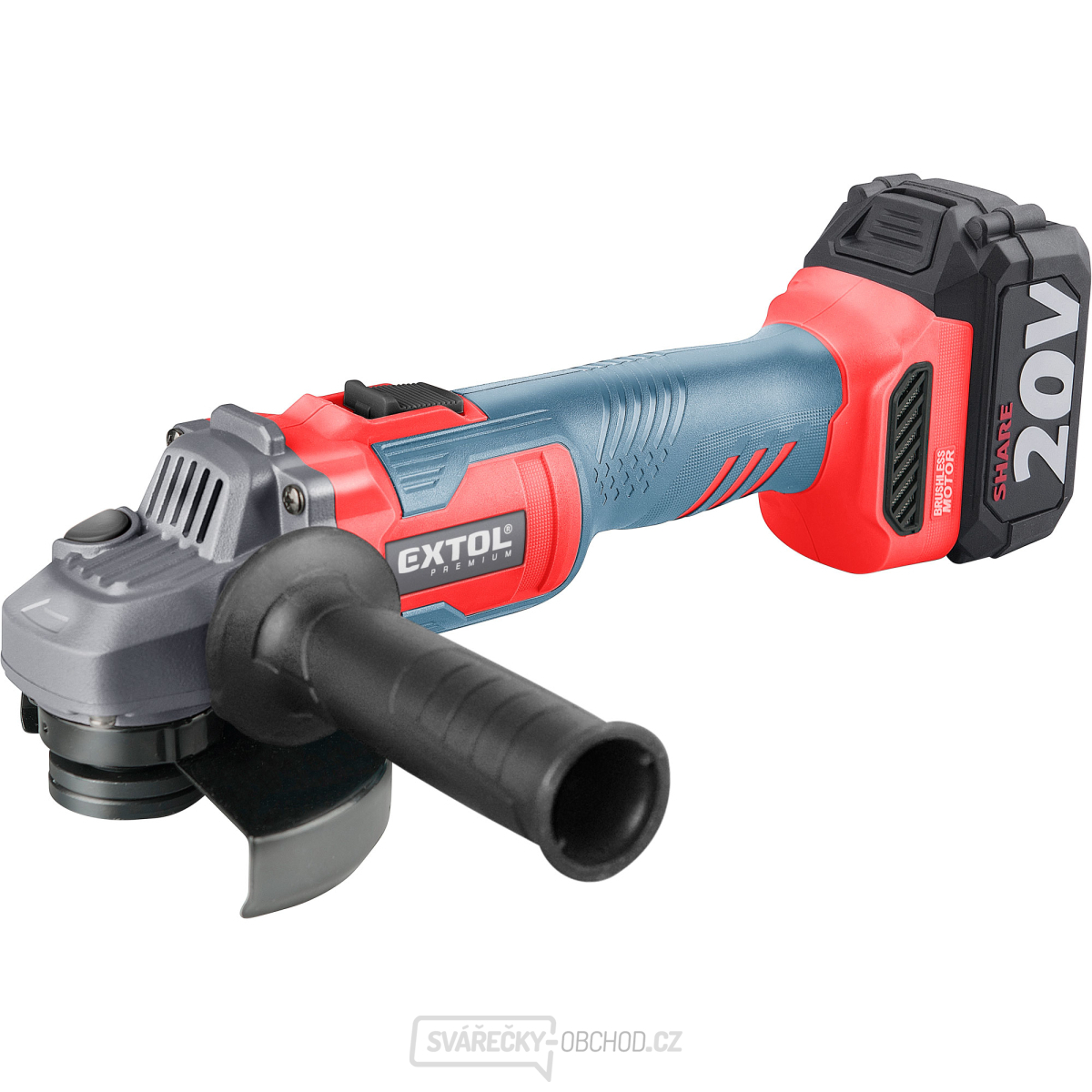 bruska úhlová aku SHARE20V, 125mm, BRUSHLESS, 4Ah