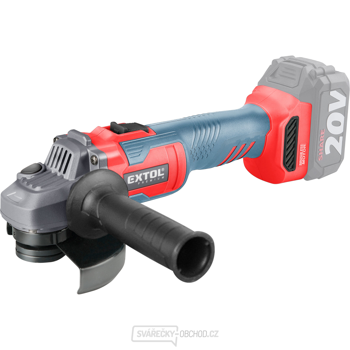 Bruska úhlová aku SHARE20V, 125mm, BRUSHLESS, bez baterie a nabíječky