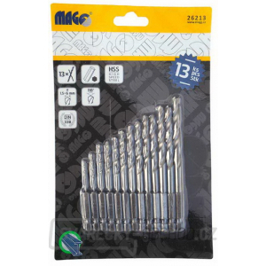 Vrtáky HSS univerzální, šestihranný úchyt (1,5-6,5mm) - 13ks Vrtáky HSS univerzální, šestihranný úchyt (1,5-6,5mm) - 13ks gallery main image