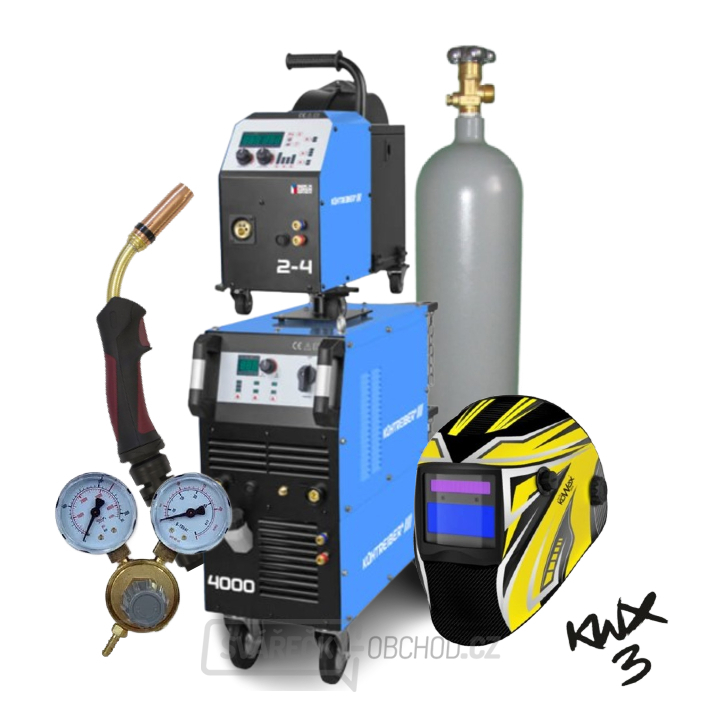 Invertor KITIN 4000SW SYNERGIC + Podavač KITin 2-4EW Synergic + Propoj 5mW + Hořák + Kukla + r. ventil + Co2 láhev plná