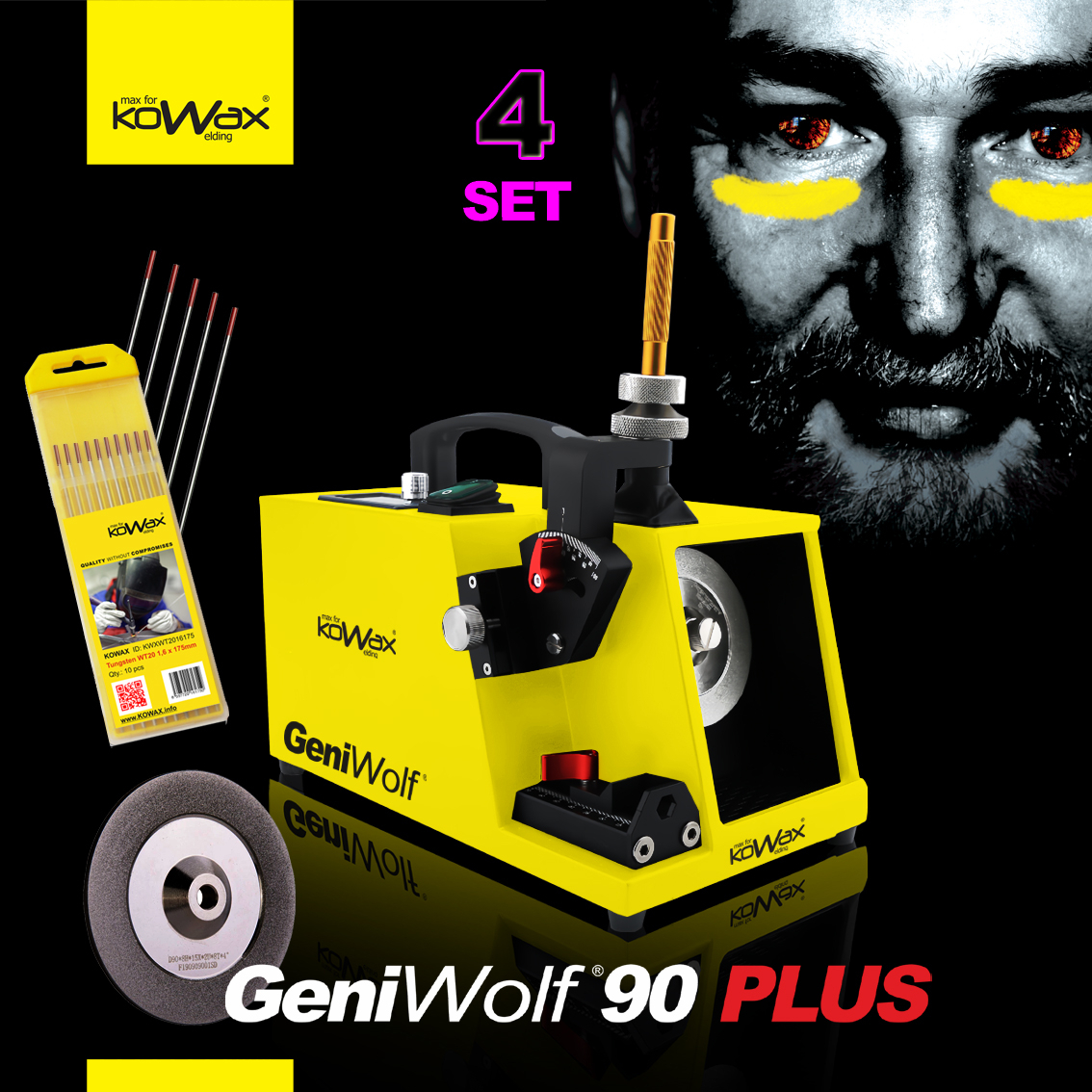 KOWAX Bruska wolframových elektrod GeniWolf 90 PLUS SET4 KWXSTGW90P_S04