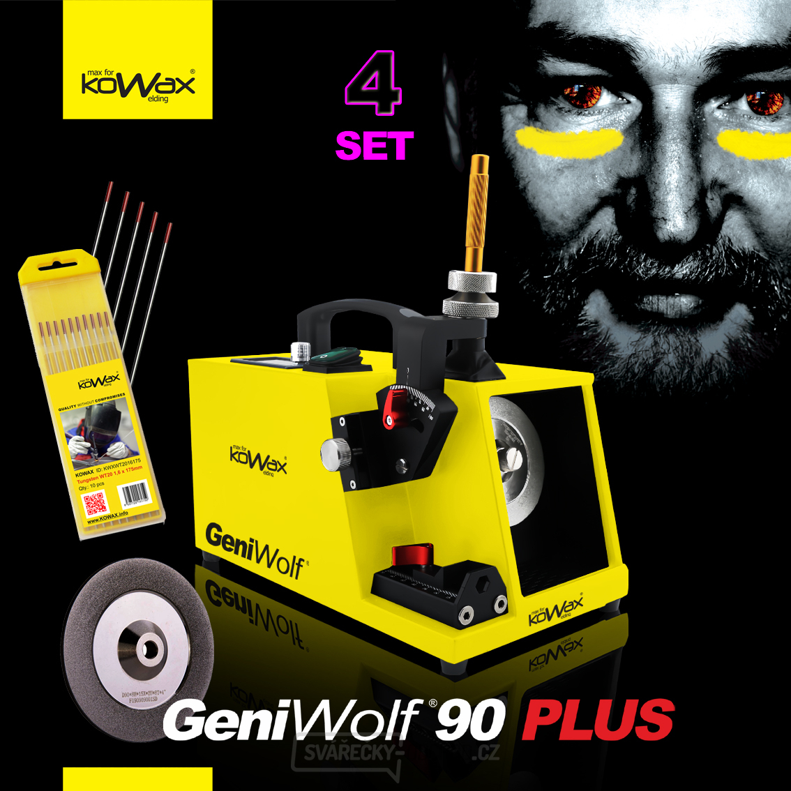 KOWAX Bruska wolframových elektrod GeniWolf® 90 PLUS SET4 gallery main image
