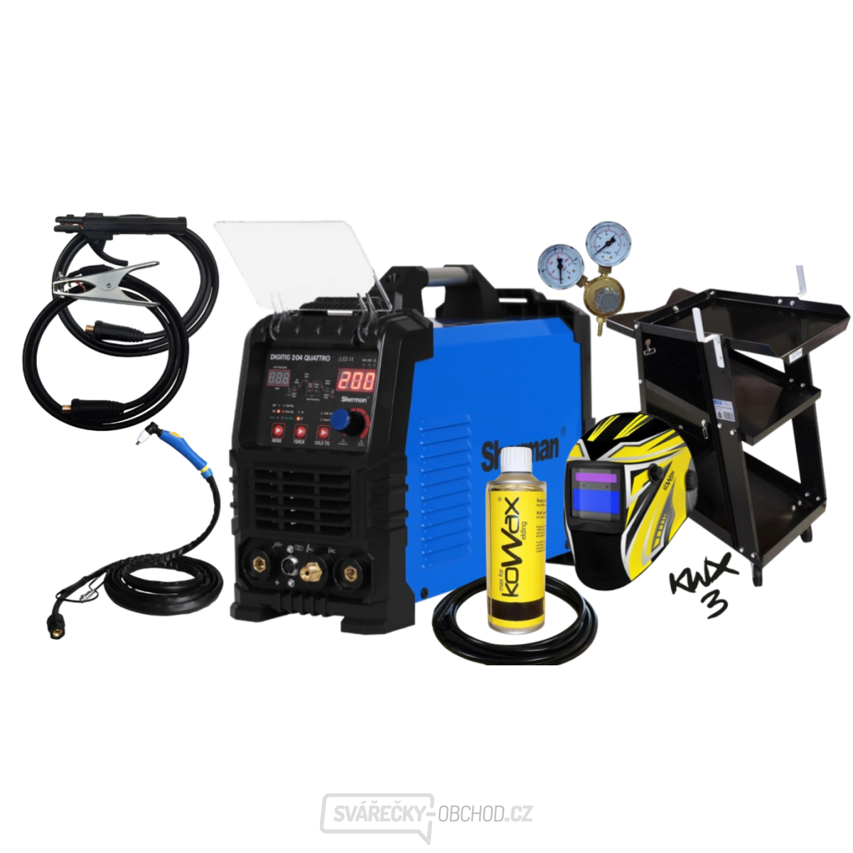 DIGITIG 204 QUATTRO + Kabely + Hořáky + Kukla + Hadice + Vozík + R. Ventil + Sprej