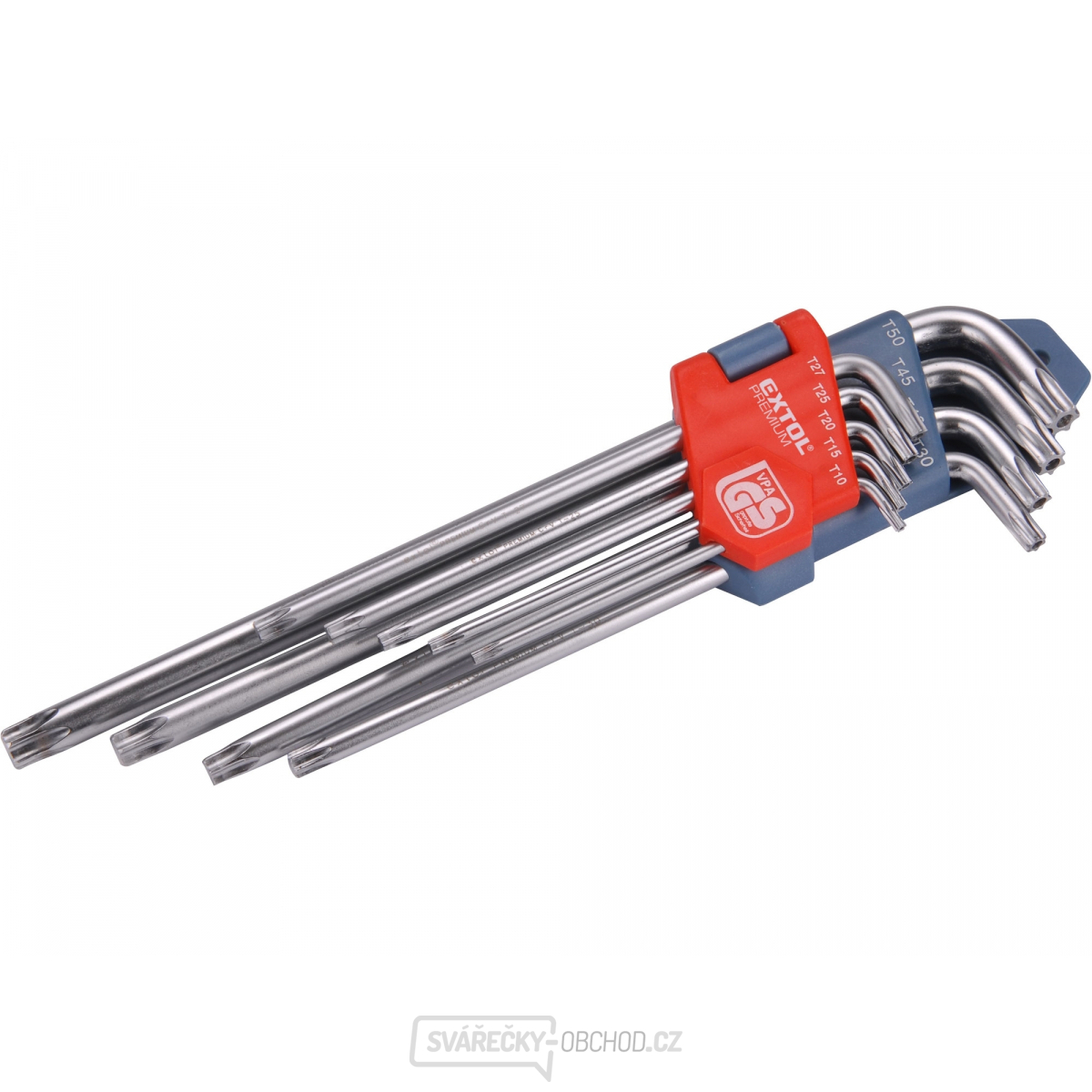 L-klíče TORX prodloužené, EXTOL PREMIUM - 9ks