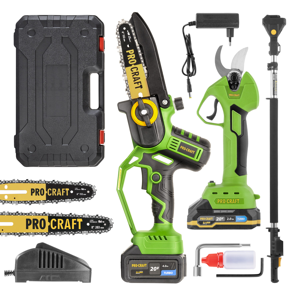 Procraft Sada aku ruční pilka PKA32Li a nůžky na větve ES25Li + nástavec EP2.0R | SPKA32Li/ES25Li/EP2.0 SPKA32Li/ES25Li/EP2.0