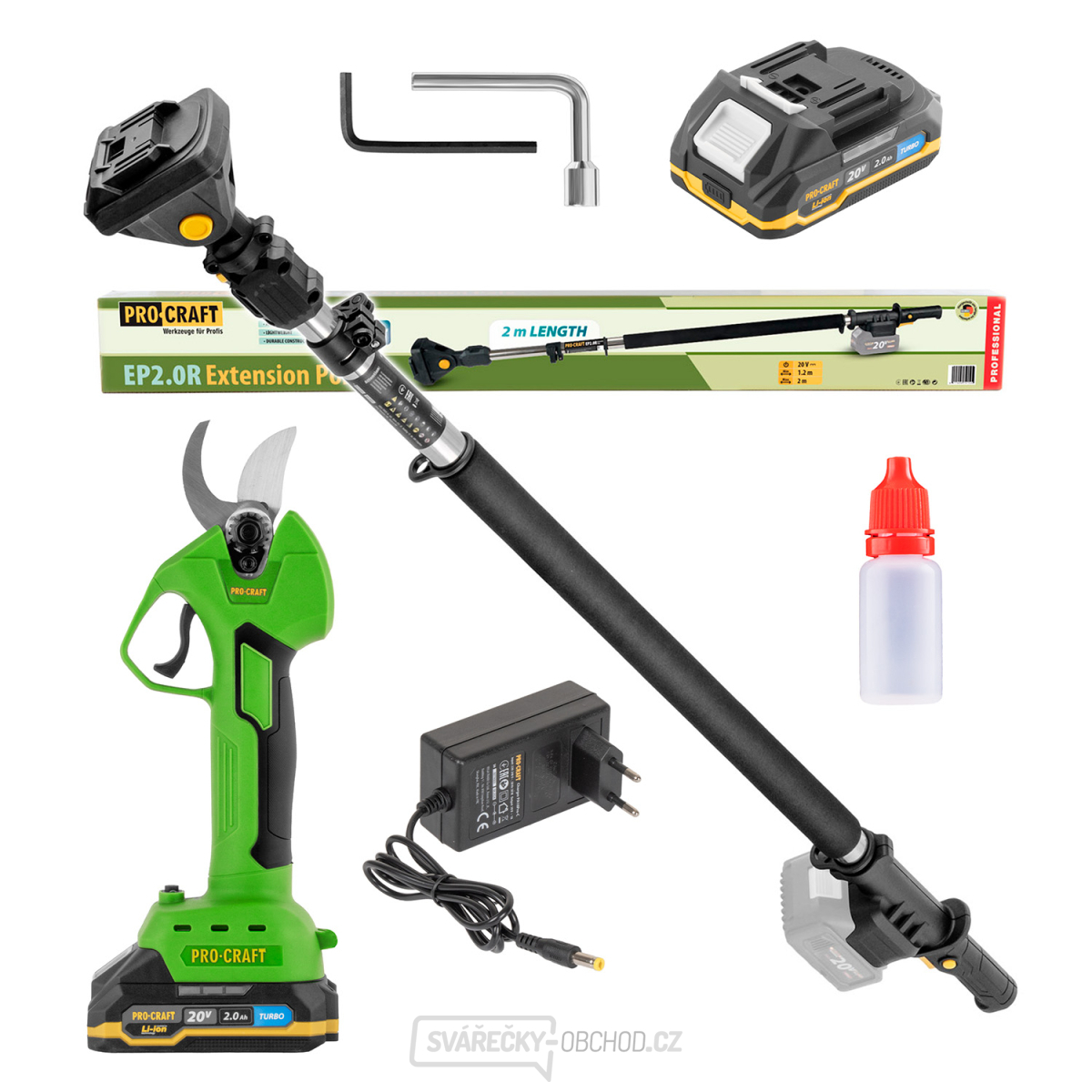 Sada aku nůžky na větve ES32Li a prodlužovací nástavec EP2.0R | SES32Li-EP2.0