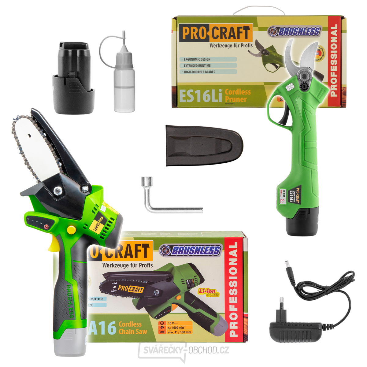 Sada aku ruční pilka PKA16bb a nůžky na větve ES16Li1B | SPKA16bb/ES16Li1b