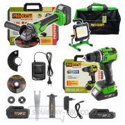 Aku sada v tašce BG400: šroubovák PA18LiH, úhlová bruska PGA22, svítilna(reflektor) LP20 |... gallery main image