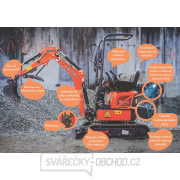 Minibagr Baugarden BG1260.12 CX PRO HT Kubota, lžíce 400mm, HYDRO přidržovací palec Náhled