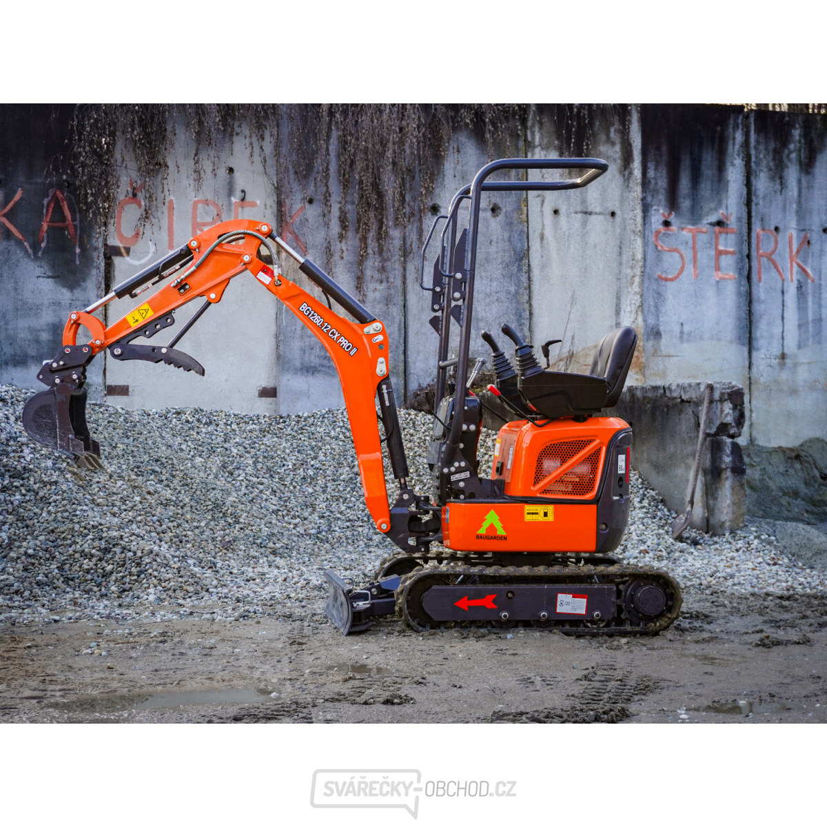 Minibagr Baugarden BG1260.12 CX PRO II Kubota, lžíce 400mm , přidržovací palec