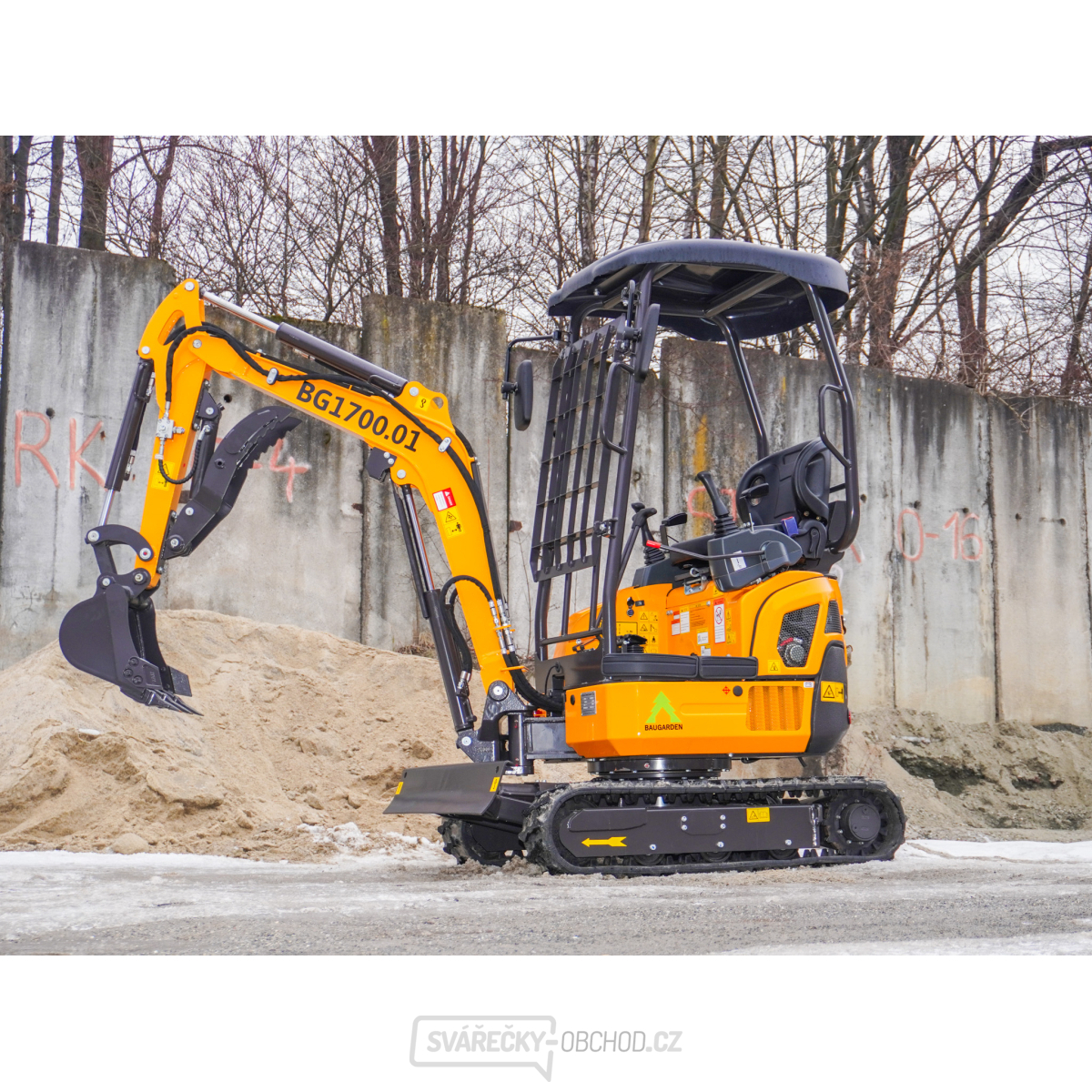 Minibagr Baugarden BG1700.01 Kubota, lžíce 400mm, Hydraulický přidržovací palec