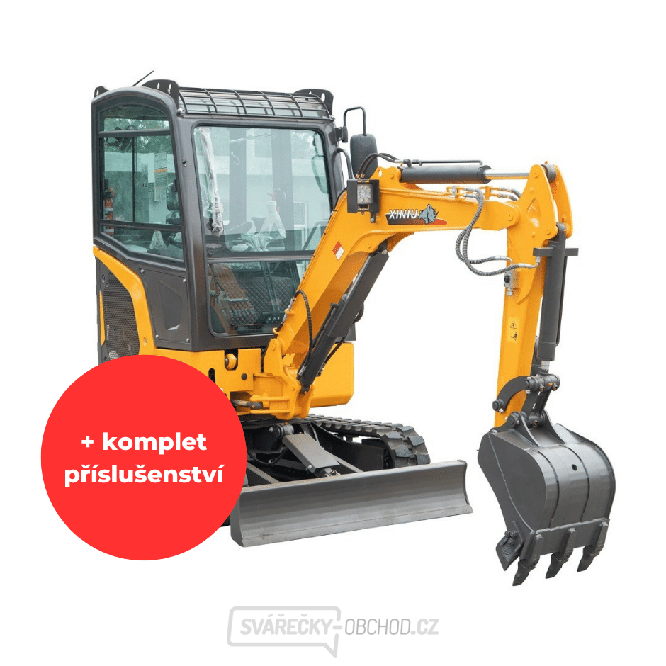 Minibagr Baugarden BG2800.01 zvýhodněný set s pevnou lžíci 1000mm