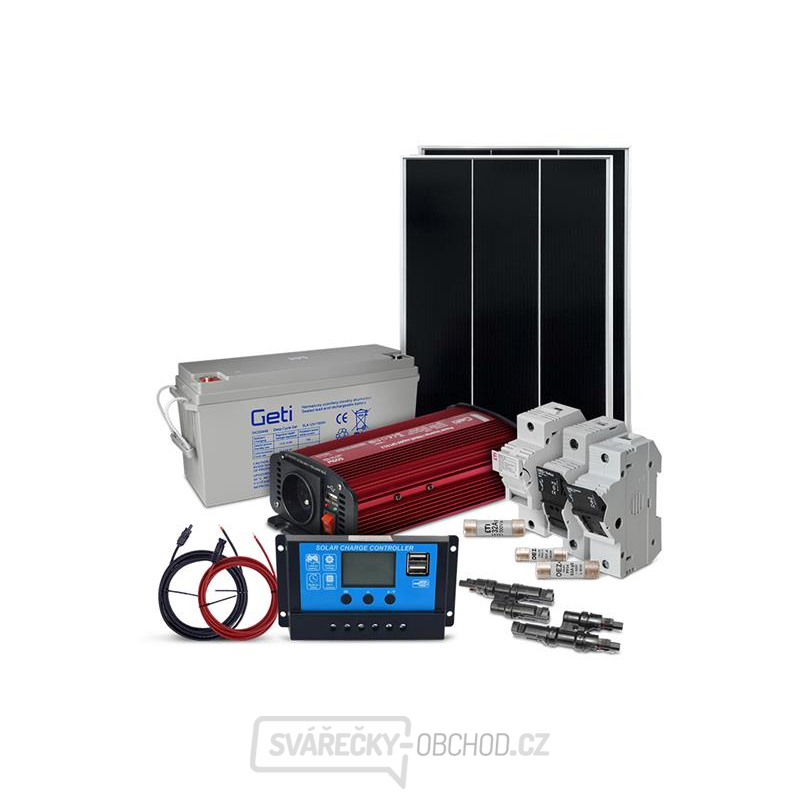 Solární sestava ostrovní SOLARFAM 200Wp, 12V, baterie 150Ah, měnič 230VAC 600W gallery main image