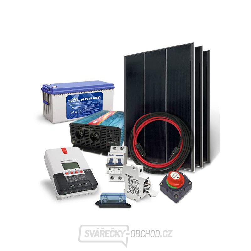 Solární sestava ostrovní SOLARFAM 540Wp, 12V, baterie 200Ah, měnič 230VAC 2000W gallery main image