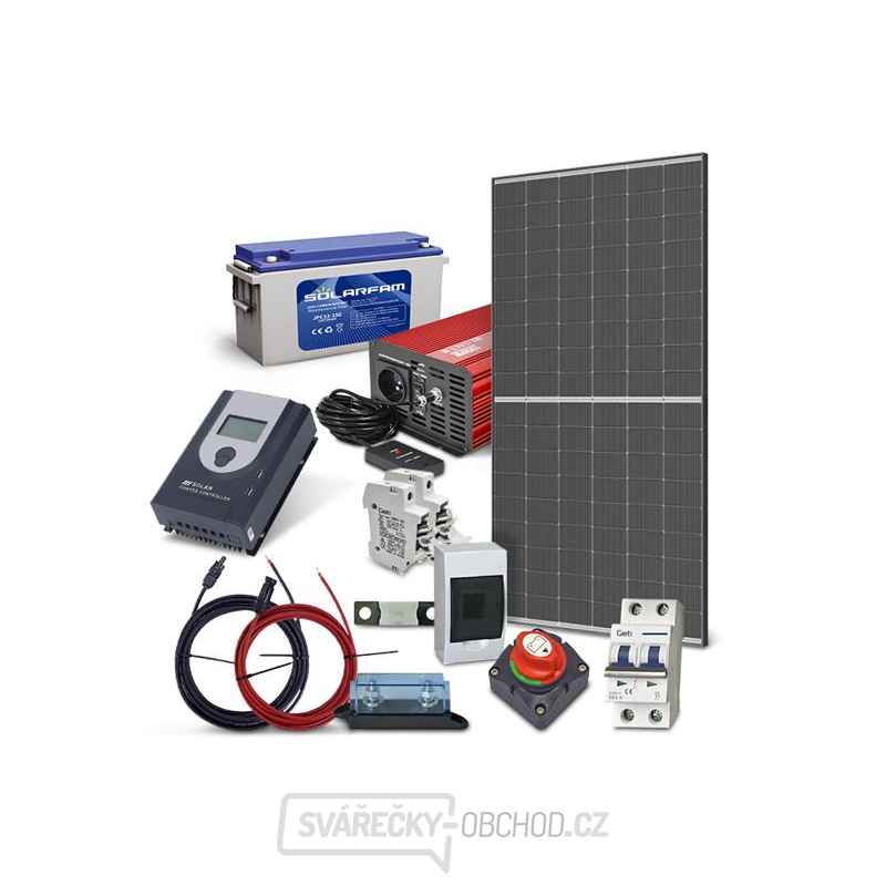 Solární sestava ostrovní TRINA 455Wp, baterie olověno uhlíková 150Ah, měnič 230VAC 1000W gallery main image